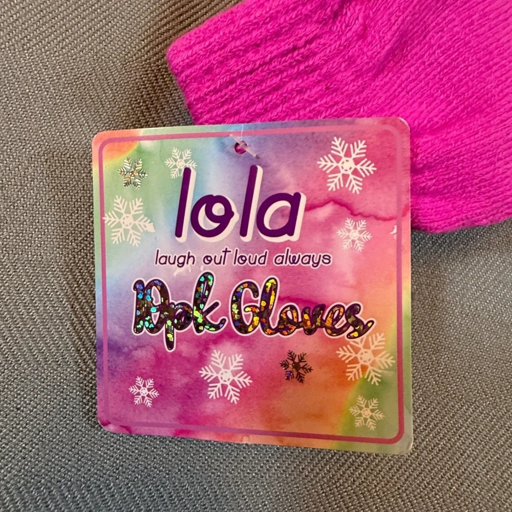Lola Hot Pink Tech Touchscreen Knit Gloves One Size NWT A21674 2255